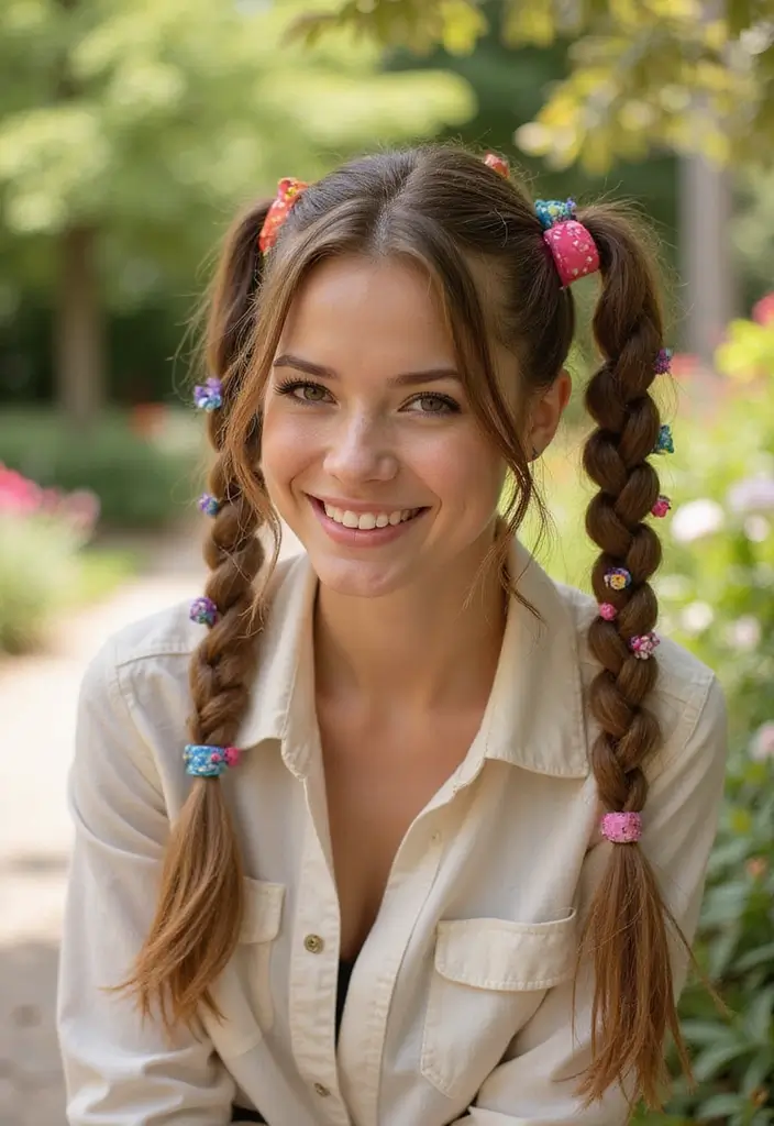 26 Simple Hairstyles That Look Effortlessly Chic - 20. Double Braided Pigtails