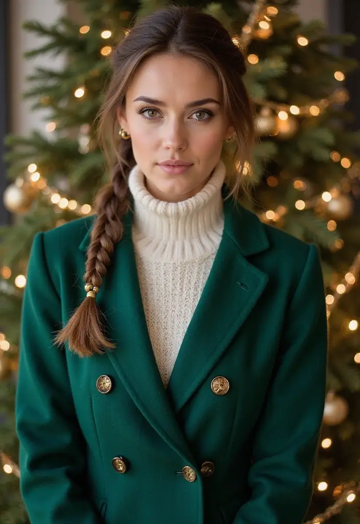 27 Christmas Hairstyles for Medium Hair That Are Festive - 1. Twisted Crown Braid