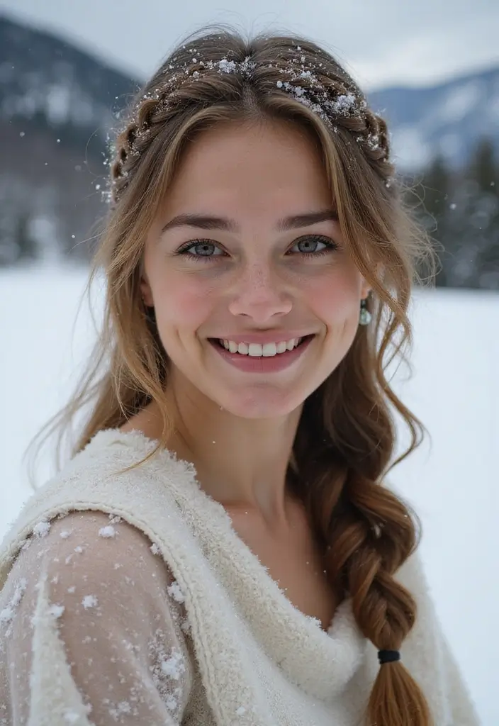 27 Christmas Hairstyles for Medium Hair That Are Festive - 8. Romantic Waterfall Braid
