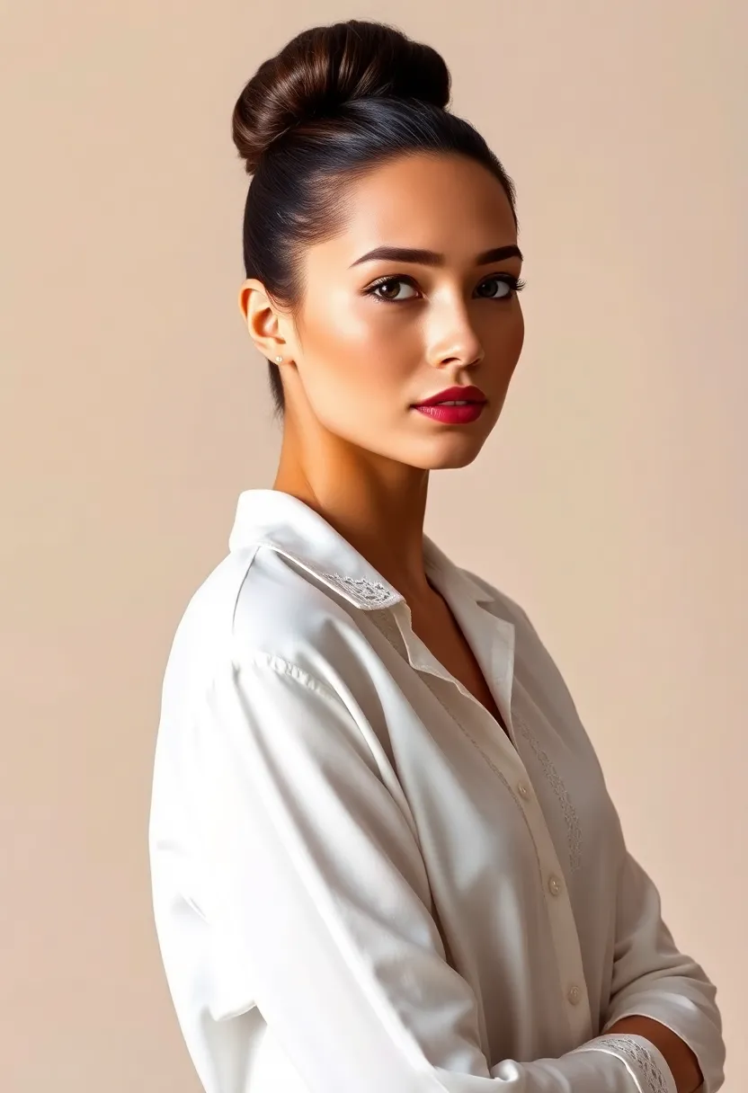 27 Elegant Hairstyles Straight Hair Beauties Will Adore - 24. Classic High Bun