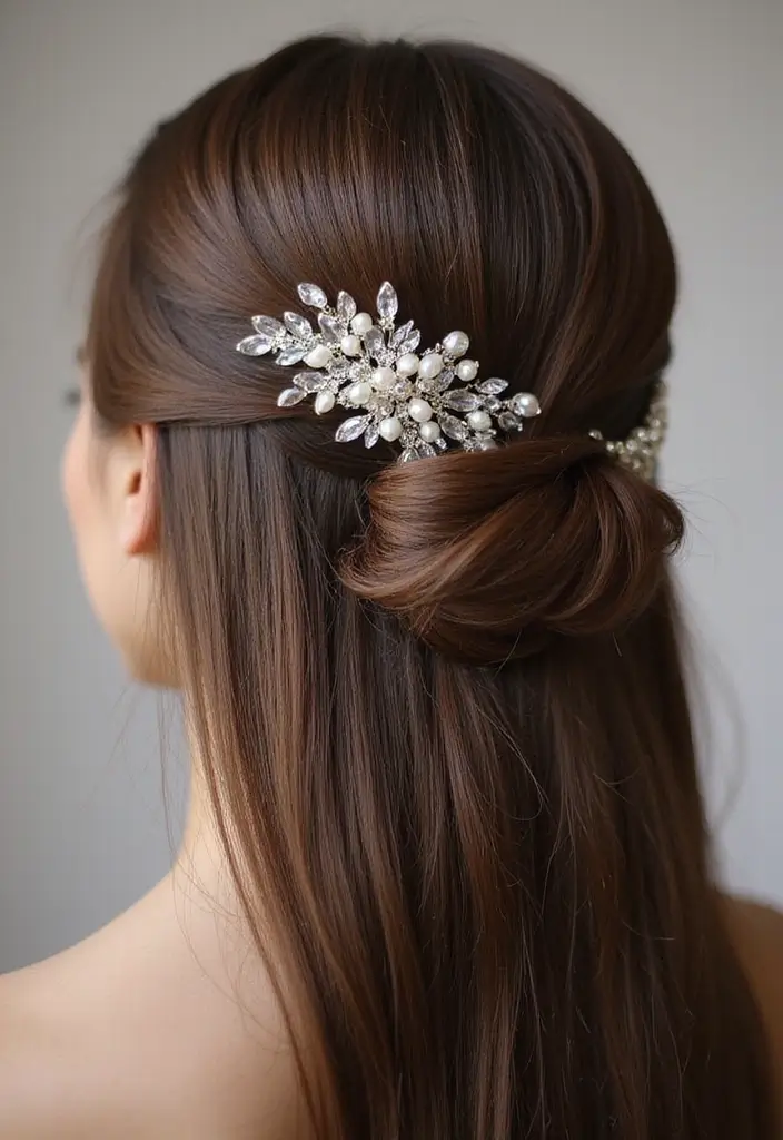 27 Elegant Hairstyles Straight Hair Beauties Will Adore - 5. Glossy Straight Hair with Accessory