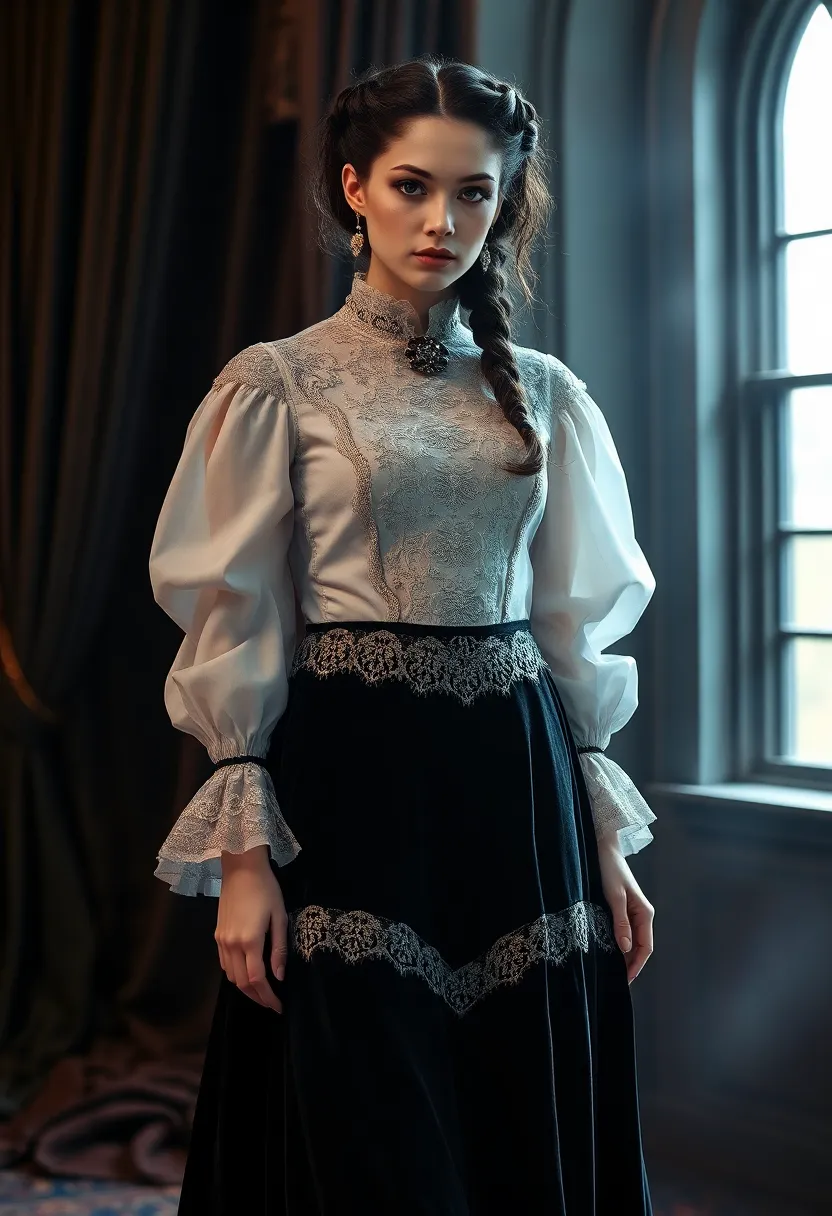 27 Hair Styles Drawing Ideas for Creative Inspiration - 14. Gothic Victorian Elegance