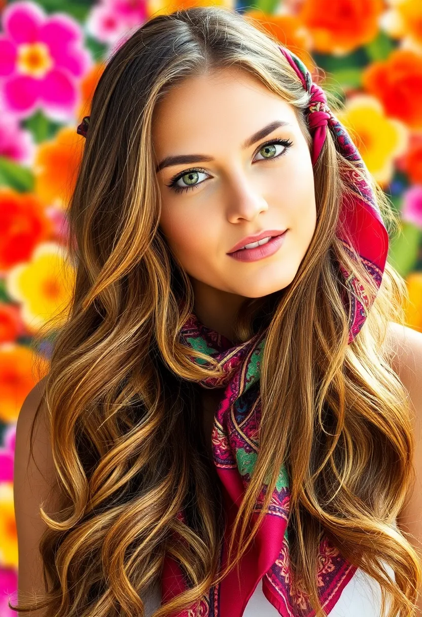 27 Hairstyles for Long Hair That Never Go Out of Style - 23. Long Hair with a Scarf