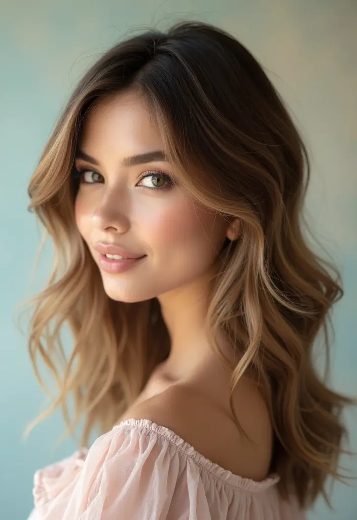 27 Hairstyles for Thin Hair Round Face That Flatter - 26. Layered Side-Swept Style