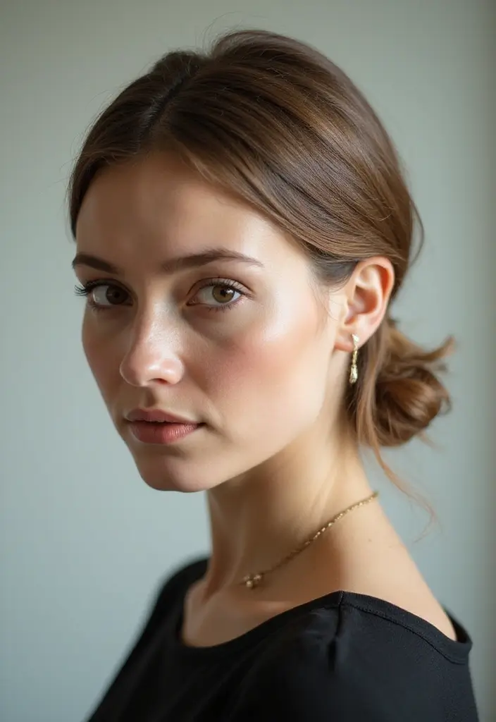 27 Hairstyles for Thin Hair Round Face That Flatter - 7. Classic French Twist
