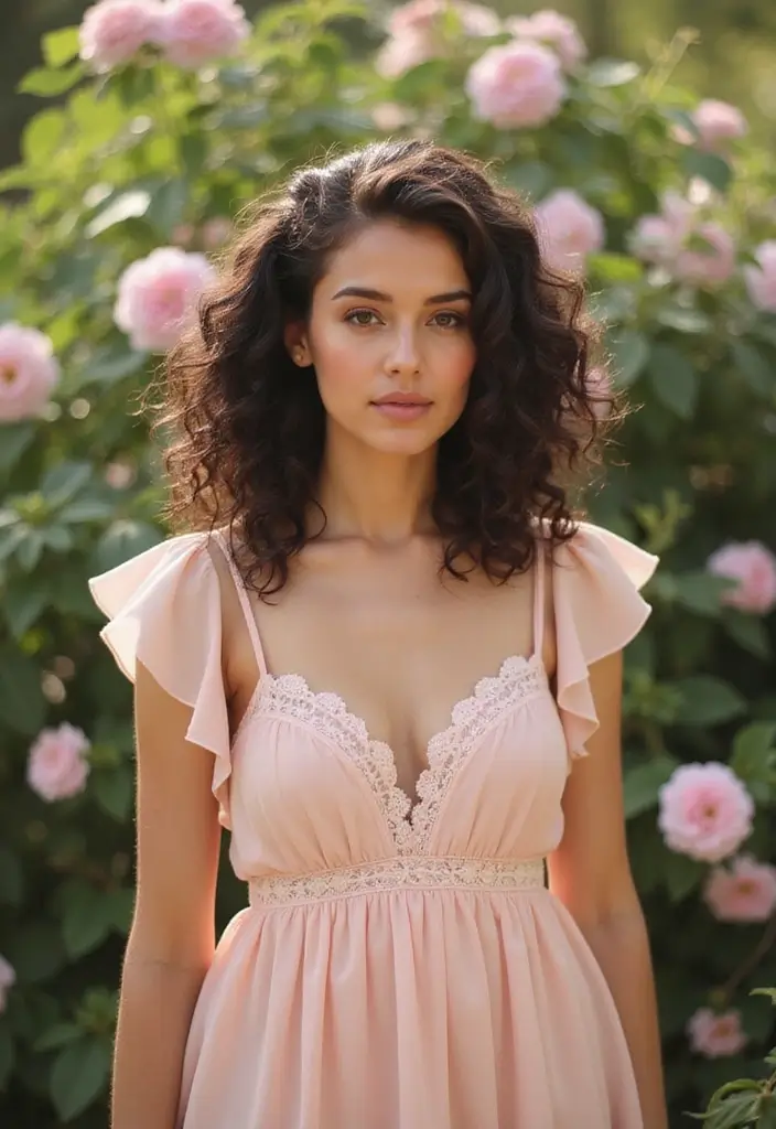 27 Hairstyles for Thin Hair Round Face That Flatter - 9. Curly Half Up, Half Down