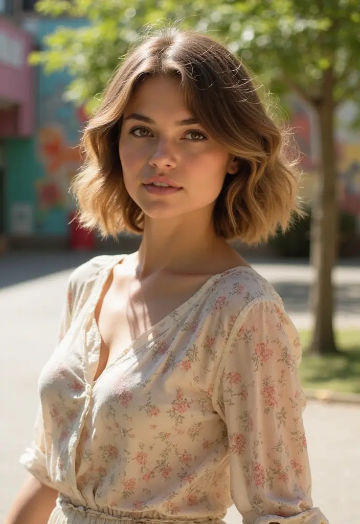 27 Hairstyles for Thin Hair Short That Add Volume - 10. Short Hair with Waves