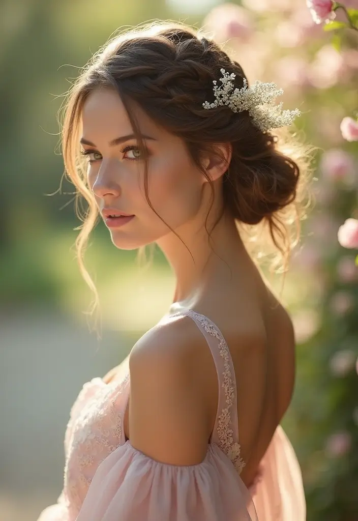 27 Hairstyles for Thin Hair Short That Add Volume - 17. Braided Updo