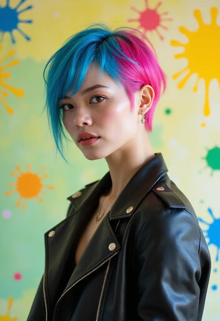 27 Hairstyles for Thin Hair Short That Add Volume - 21. Short Hair with Bold Color