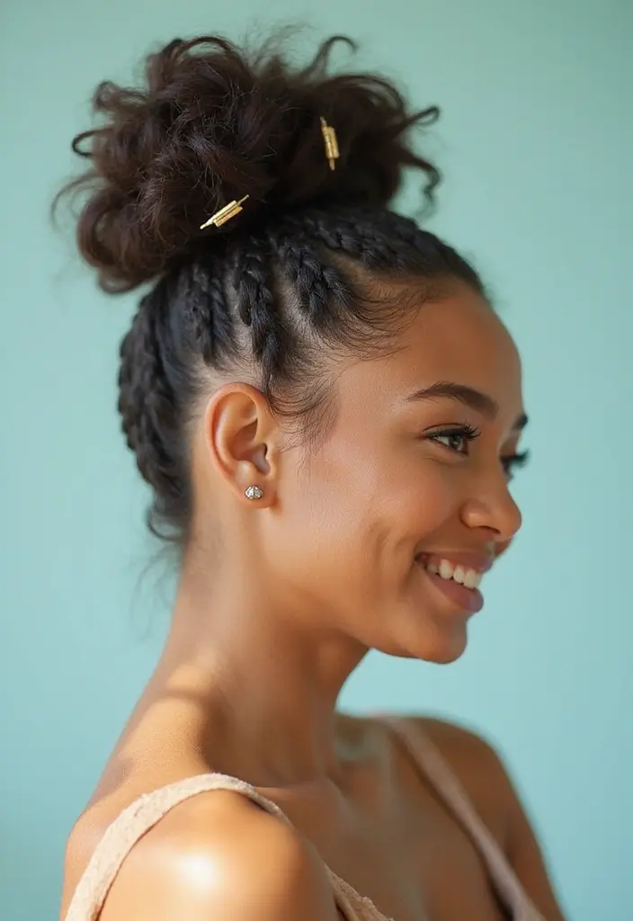 27 Hairstyles for Thin Hair Short That Add Volume - 23. The Textured High Bun