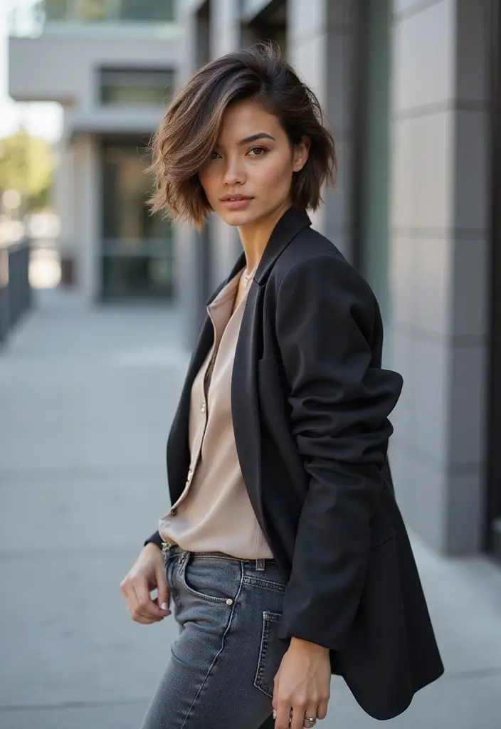 27 Hairstyles for Thin Hair Short That Add Volume - 24. Asymmetrical Bob
