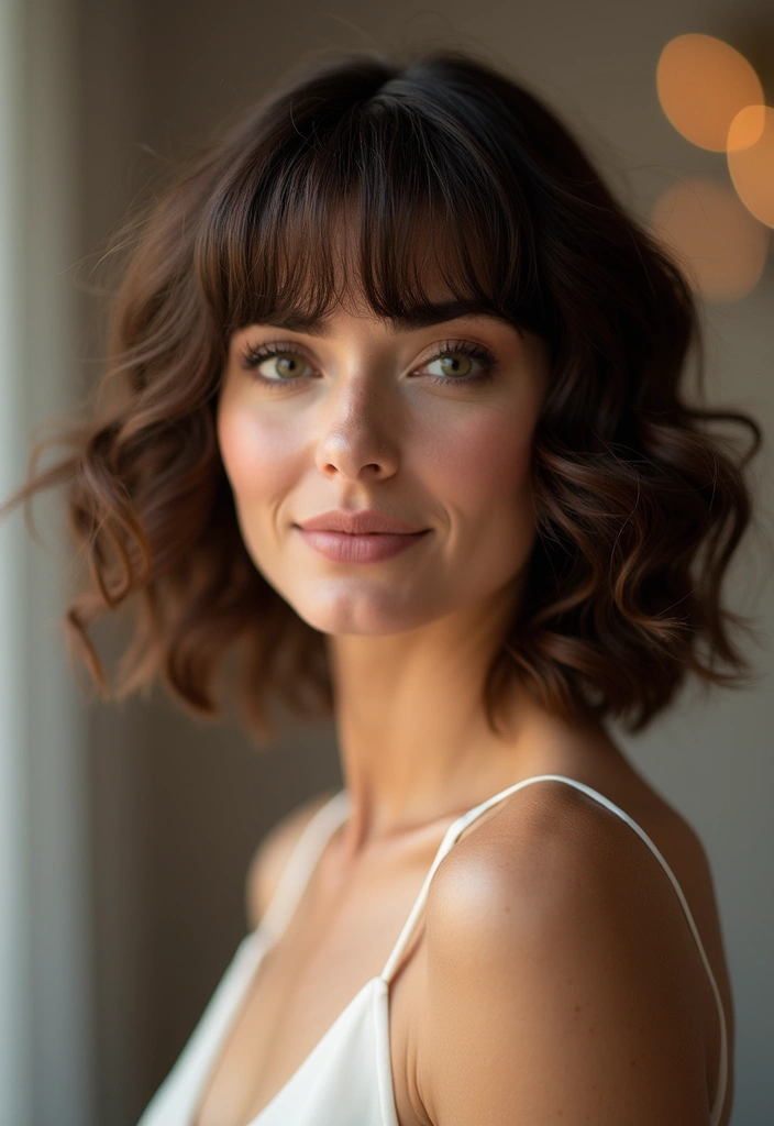 27 Medium Length Haircuts with Layers and Bangs That Flatter - 1. The Soft Layered Bob with Bangs