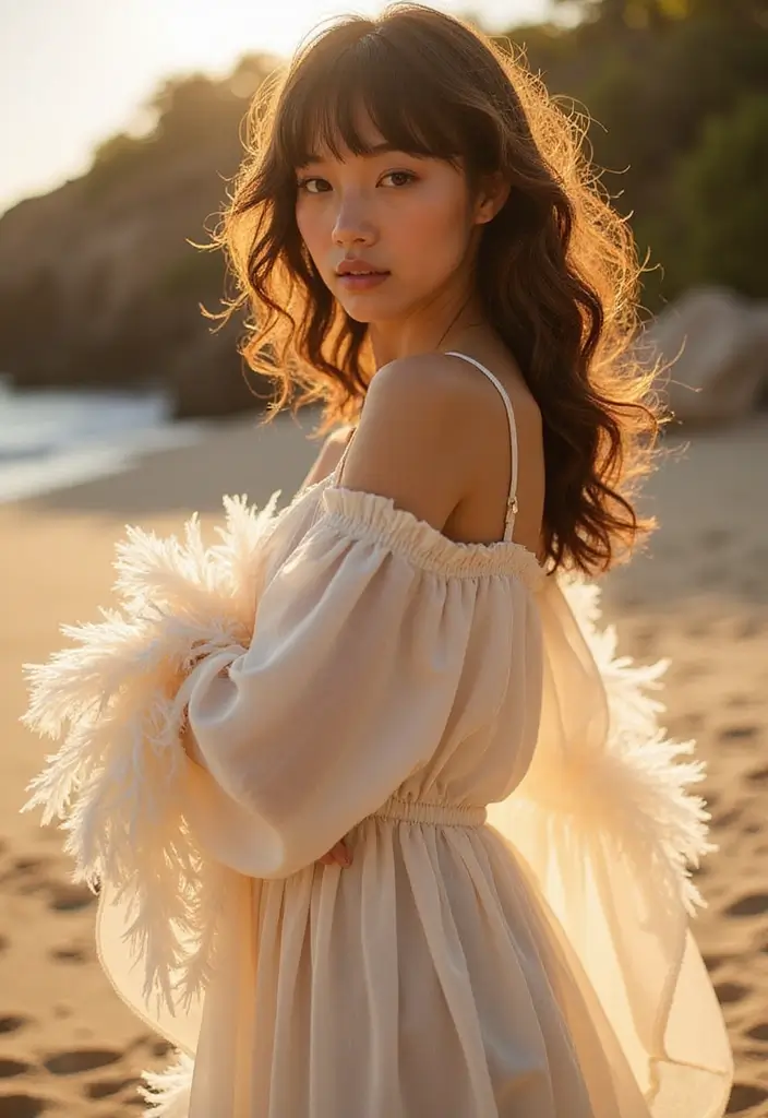 27 Medium Length Haircuts with Layers and Bangs That Flatter - 8. Feathered Layers with Blunt Bangs