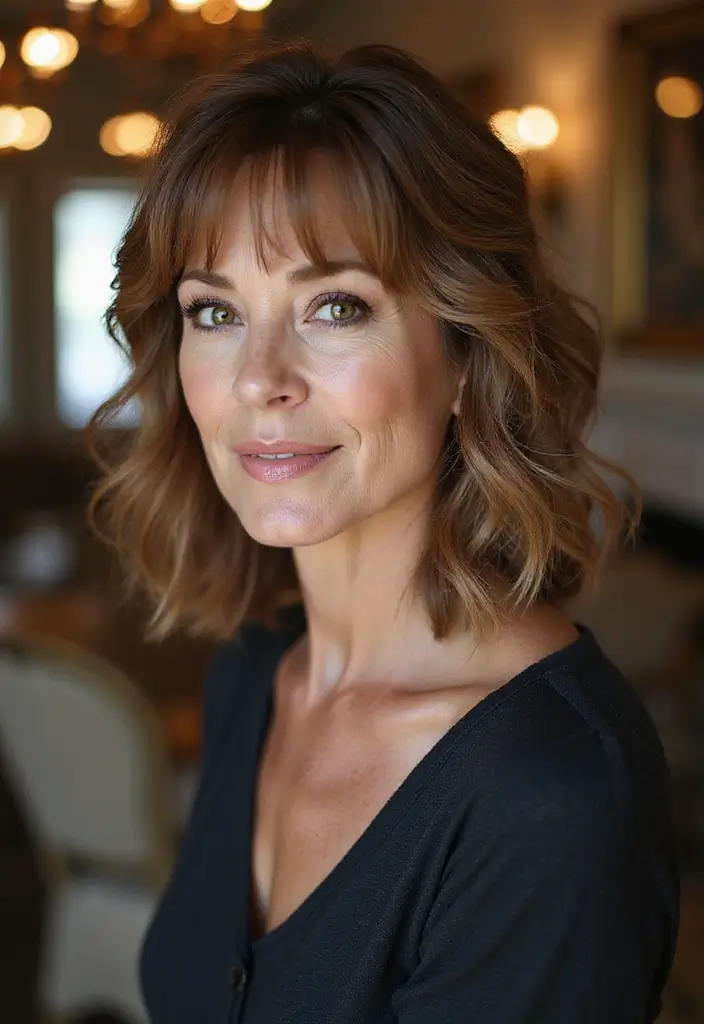 27 Medium Shaggy Hairstyles for Over 60 That Shine - 1. The Textured Lob