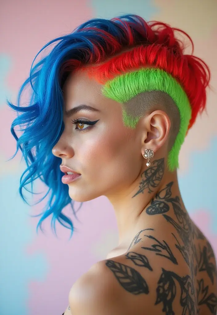 27 Short Hair Styles That Make a Statement - 12. Colorful Undercut