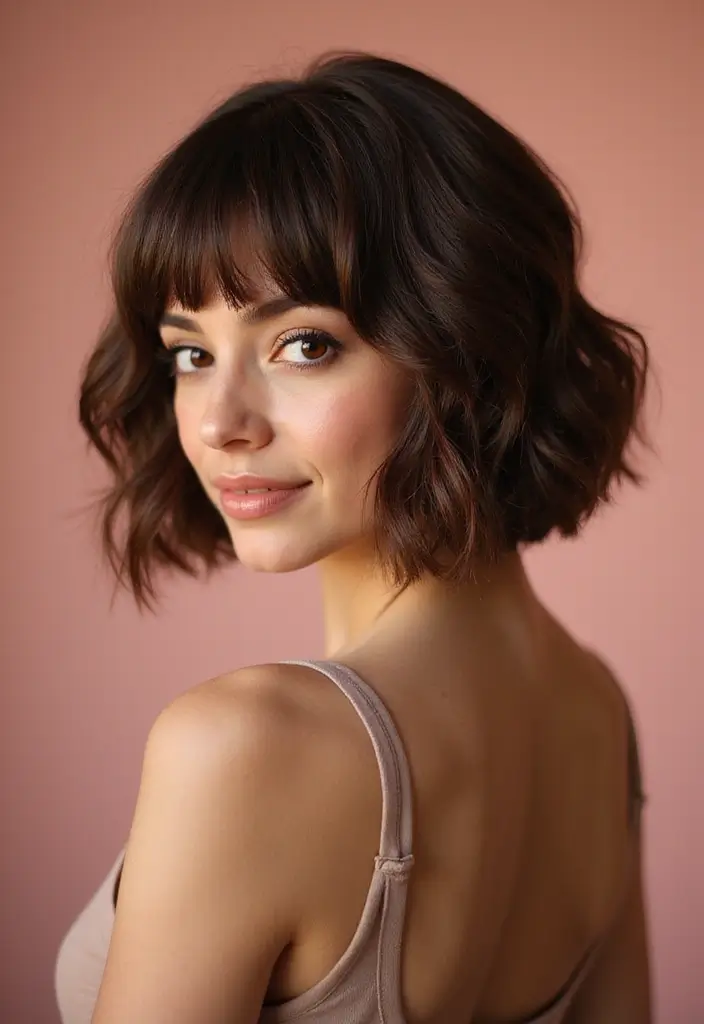 27 Short Hair Styles That Make a Statement - 18. Curtain Bangs with Bob