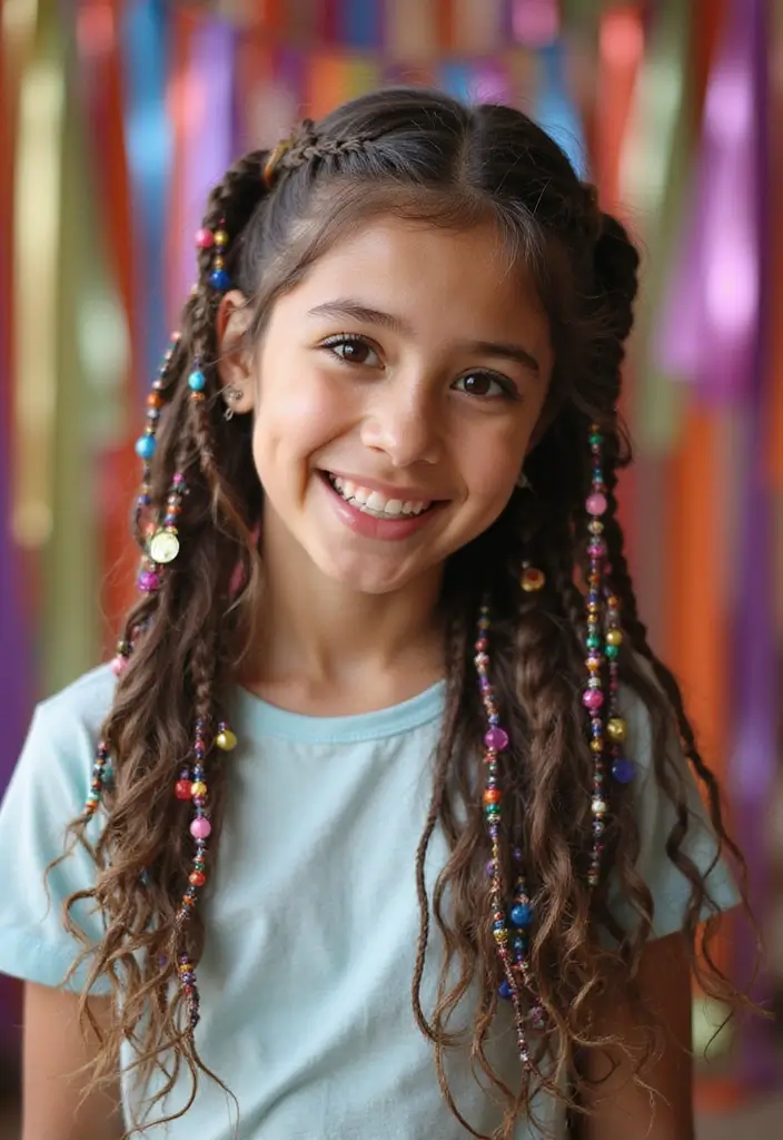28 Adorable Hair Styles for Kids That Will Melt Your Heart - 25. Beaded Braids