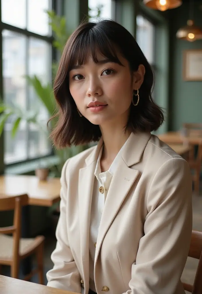 28 Bob with Curtain Bangs That Are Stylish - 1. Classic Shoulder-Length Bob