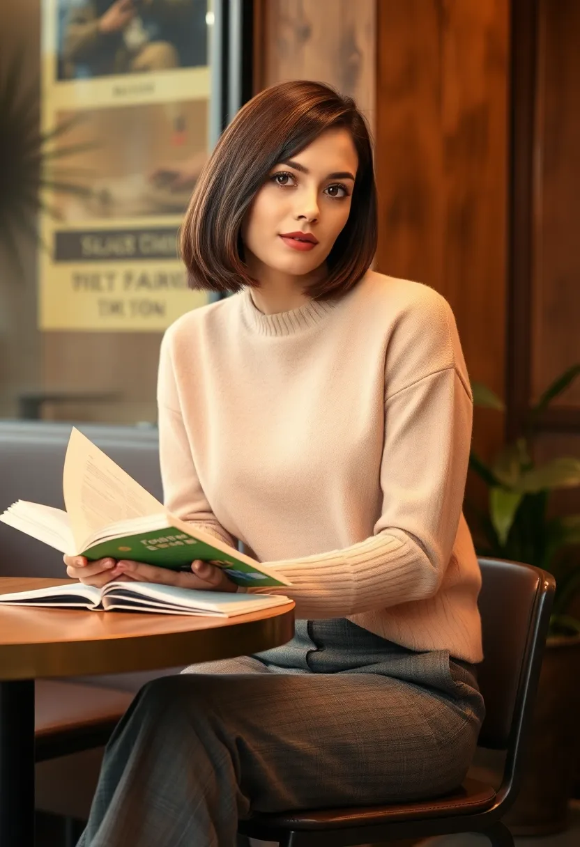 28 Bob with Curtain Bangs That Are Stylish - 15. Side-Parted Bob with Curtain Bangs