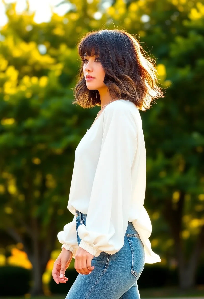 28 Bob with Curtain Bangs That Are Stylish - 2. Textured Layered Bob