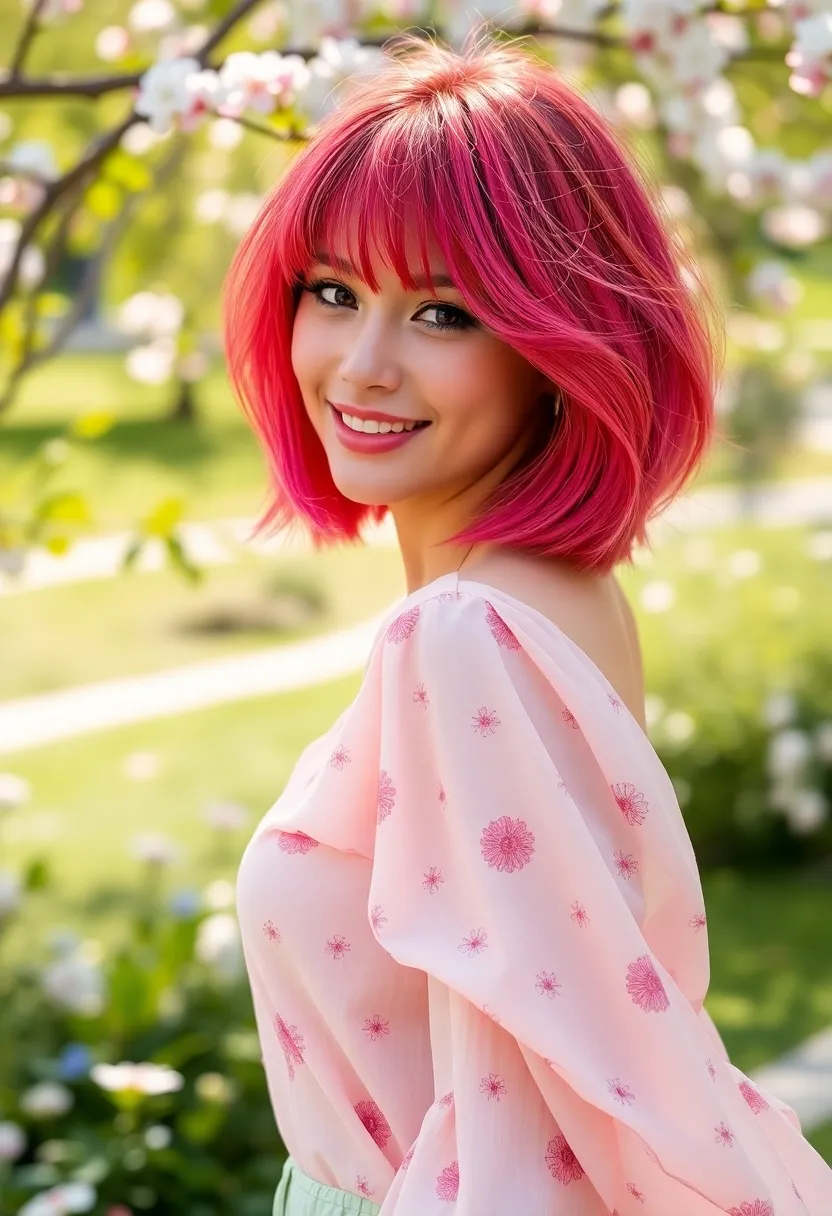 28 Bob with Curtain Bangs That Are Stylish - 20. Layered Bob with Bangs for Thick Hair