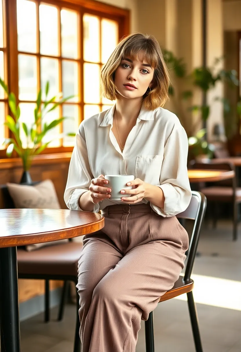 28 Bob with Curtain Bangs That Are Stylish - 24. Softly Wavy Bob with Curtain Bangs