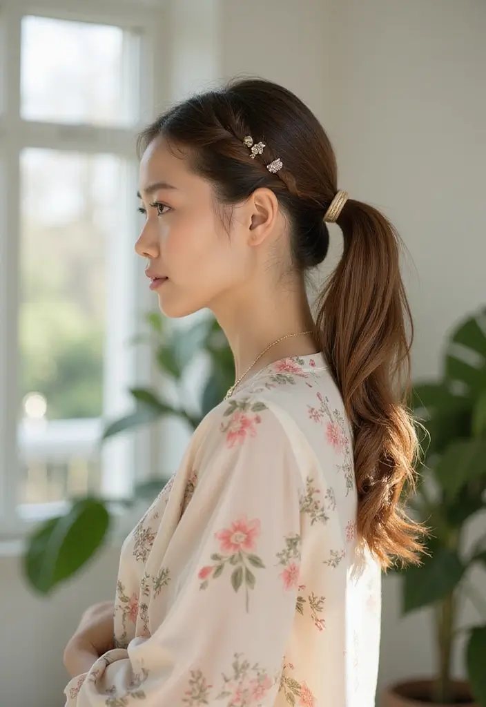 28 Chic Ponytail Ideas for Eco-Conscious Fashionistas - 17. Mixed Texture Ponytail