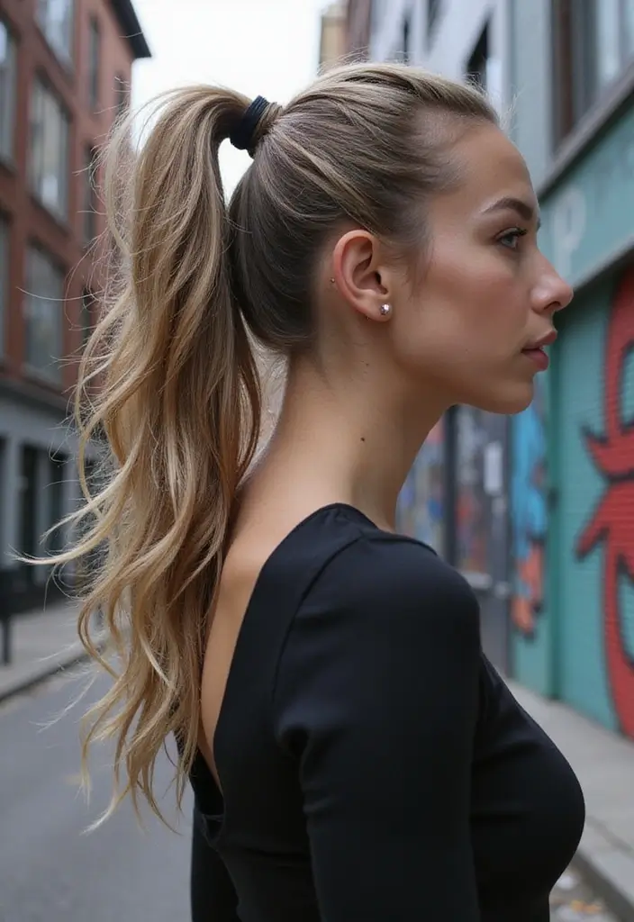 28 Chic Ponytail Ideas for Eco-Conscious Fashionistas - 26. Edgy Layered Ponytail