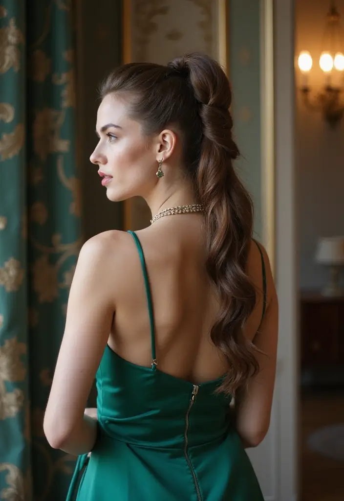 28 Chic Ponytail Ideas for Eco-Conscious Fashionistas - 28. Elegant Twisted Up Ponytail
