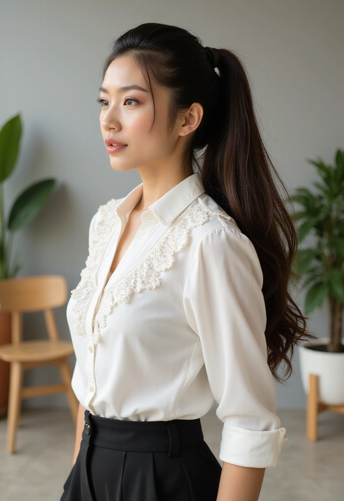28 Chic Ponytail Ideas for Eco-Conscious Fashionistas - 3. Sleek Side Ponytail