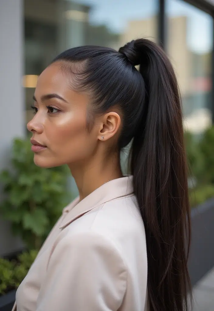 28 Easy Hairstyles Updo Styles for Any Event - 15. Sleek High Ponytail Updo