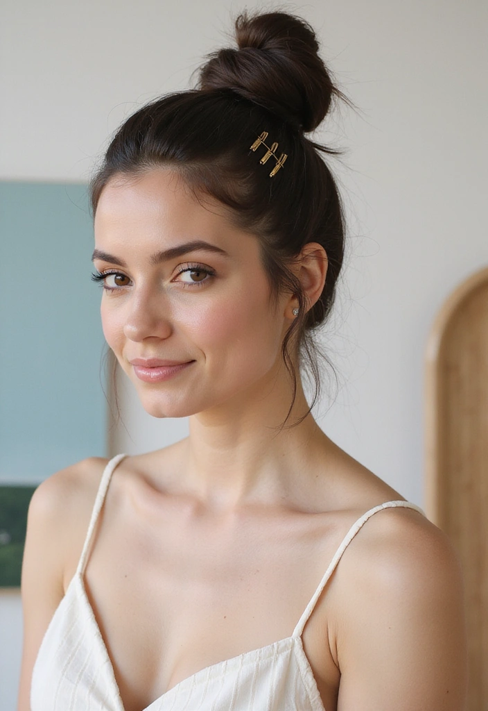 28 Easy Hairstyles Updo Styles for Any Event - 6. Simple Top Knot