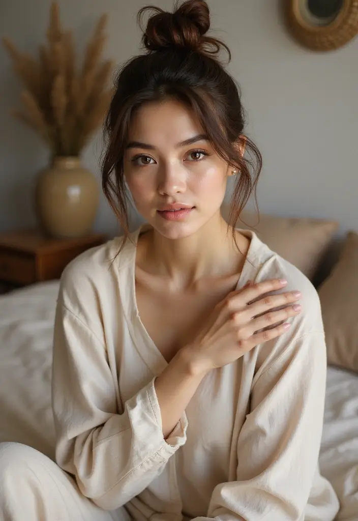 28 Easy Hairstyles to Sleep In Without Messing Up Your Hair - 10. Loose Top Knot