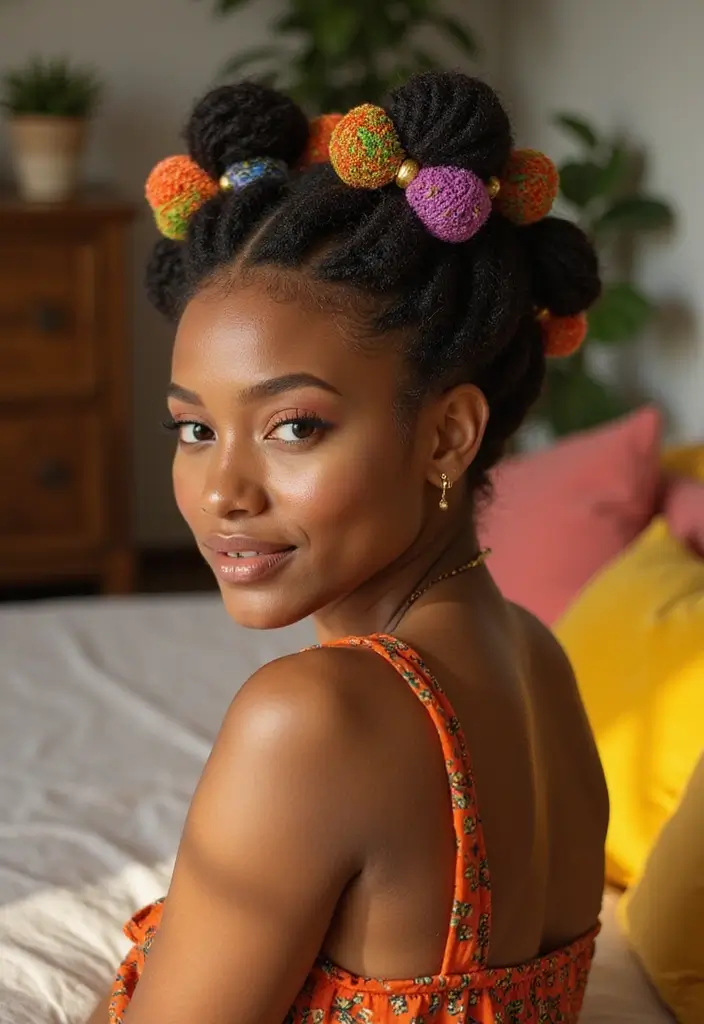 28 Easy Hairstyles to Sleep In Without Messing Up Your Hair - 12. Bantu Knots