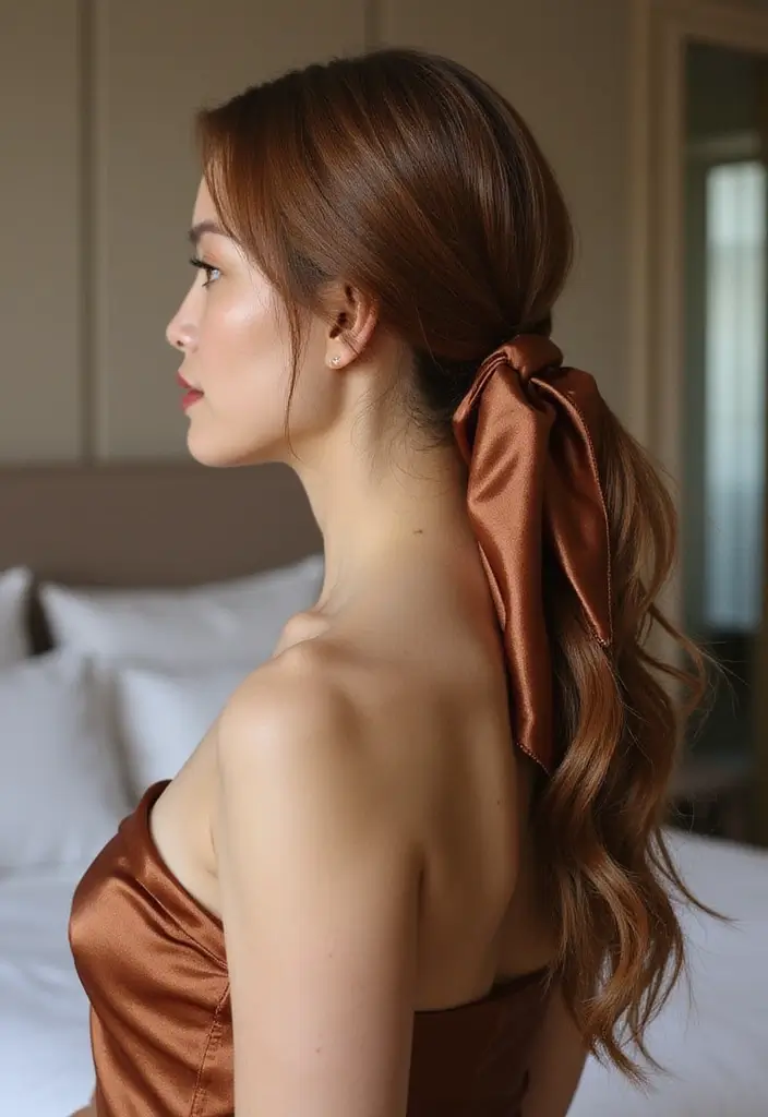 28 Easy Hairstyles to Sleep In Without Messing Up Your Hair - 16. Low Pony with a Wrap