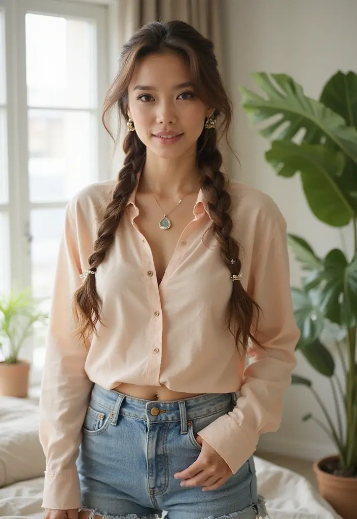 28 Easy Hairstyles to Sleep In Without Messing Up Your Hair - 25. Braided Pigtails