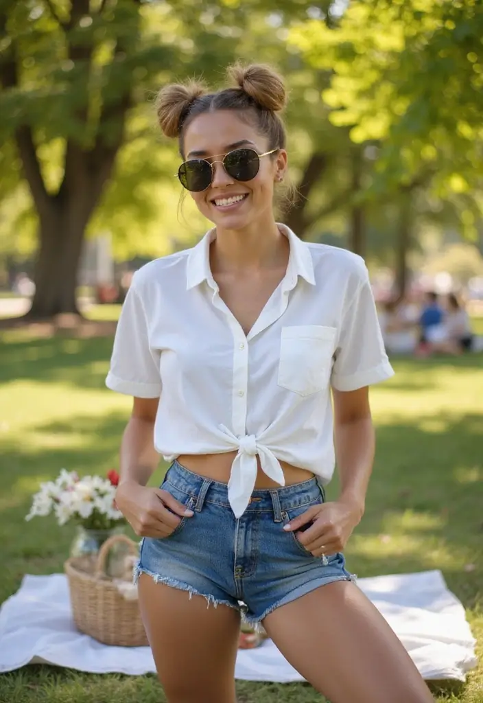 28 Effortless Boho Hairstyles for Medium Length Hair Easy to Style - 14. Double Buns
