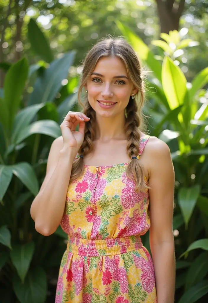 28 Effortless Boho Hairstyles for Medium Length Hair Easy to Style - 17. Twisted Pigtails