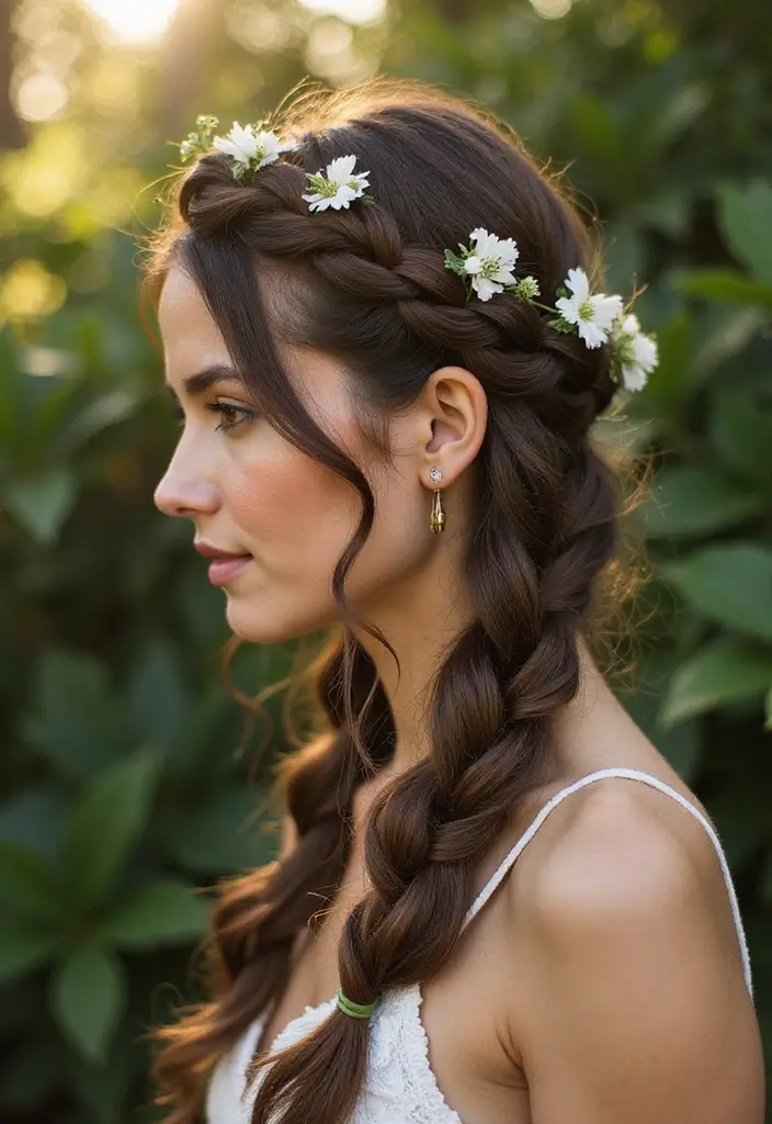 28 Effortless Boho Hairstyles for Medium Length Hair Easy to Style - 3. Braided Crown