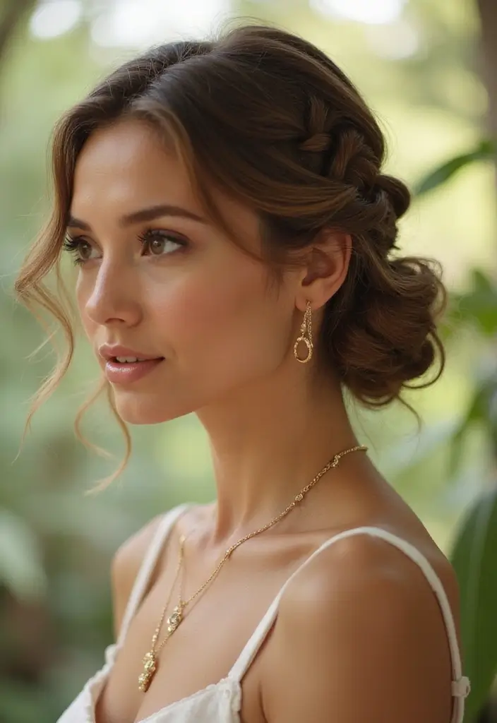28 Effortless Boho Hairstyles for Medium Length Hair Easy to Style - 4. Twisted Half-Updo
