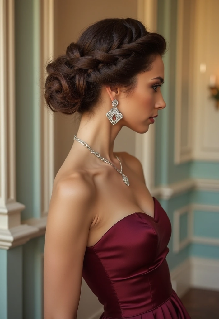 28 Effortless Boho Hairstyles for Medium Length Hair Easy to Style - 9. Twisted Updo