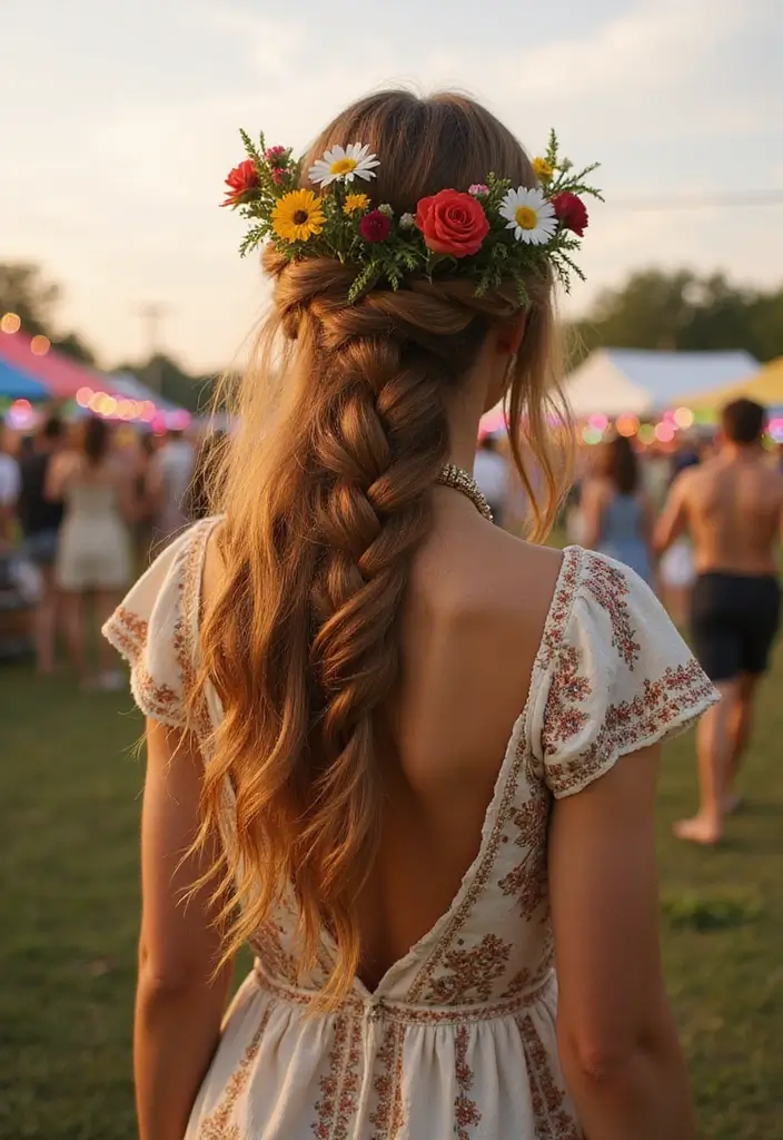 28 Gorgeous Hairstyles with Braids for Any Hair Type - 1. Bohemian Crown Braid
