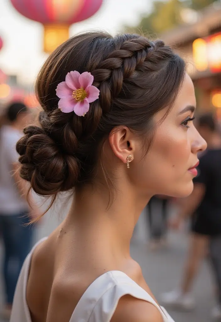 28 Gorgeous Hairstyles with Braids for Any Hair Type - 28. Elegant Braided Chignon