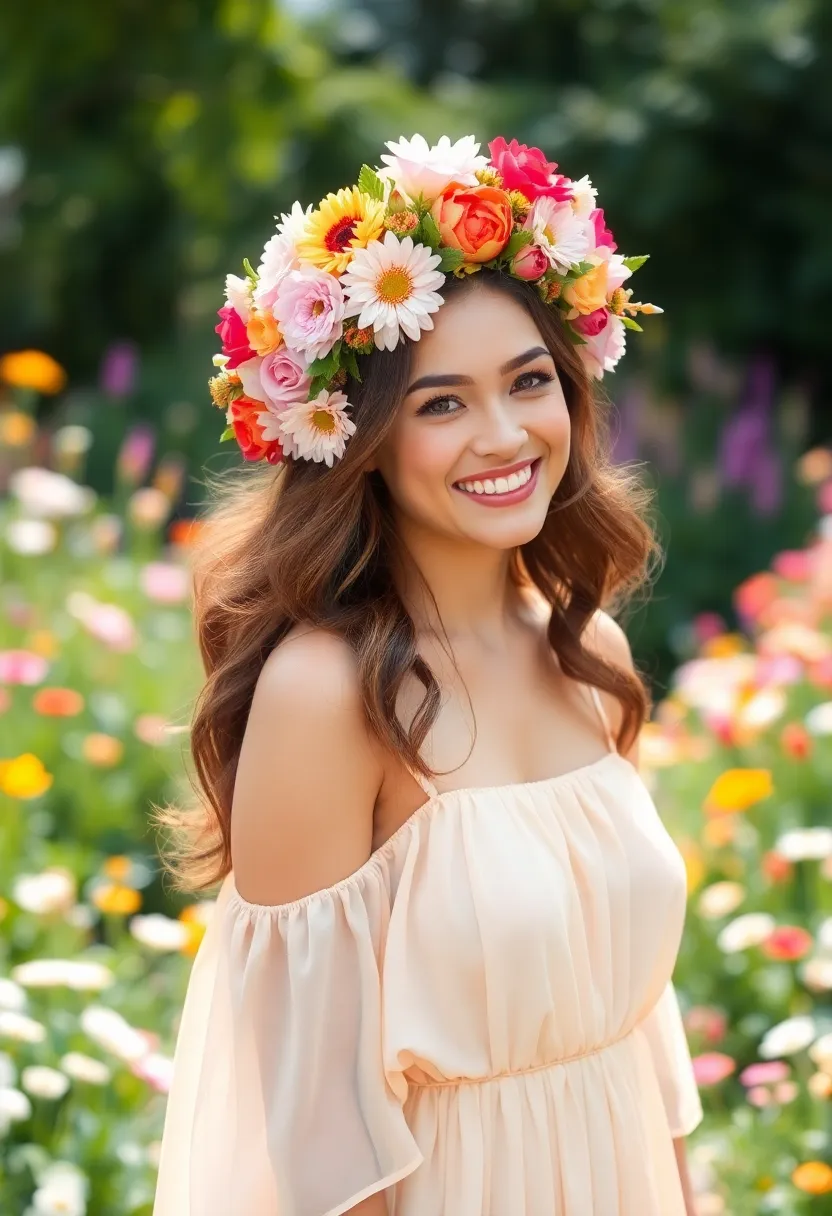 28 Hair Styles Kids Will Love Wearing - 19. Floral Hair Crown