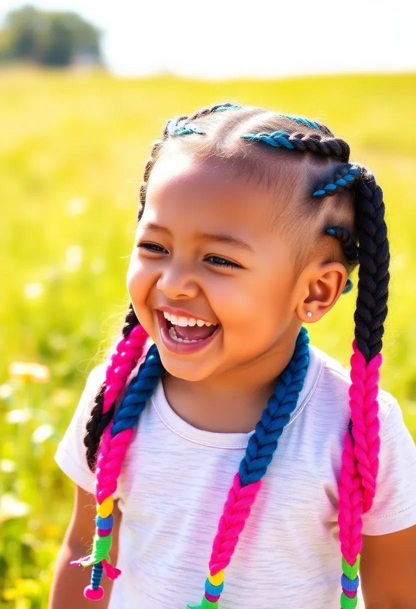 28 Hair Styles Kids Will Love Wearing - 25. Color Block Braids