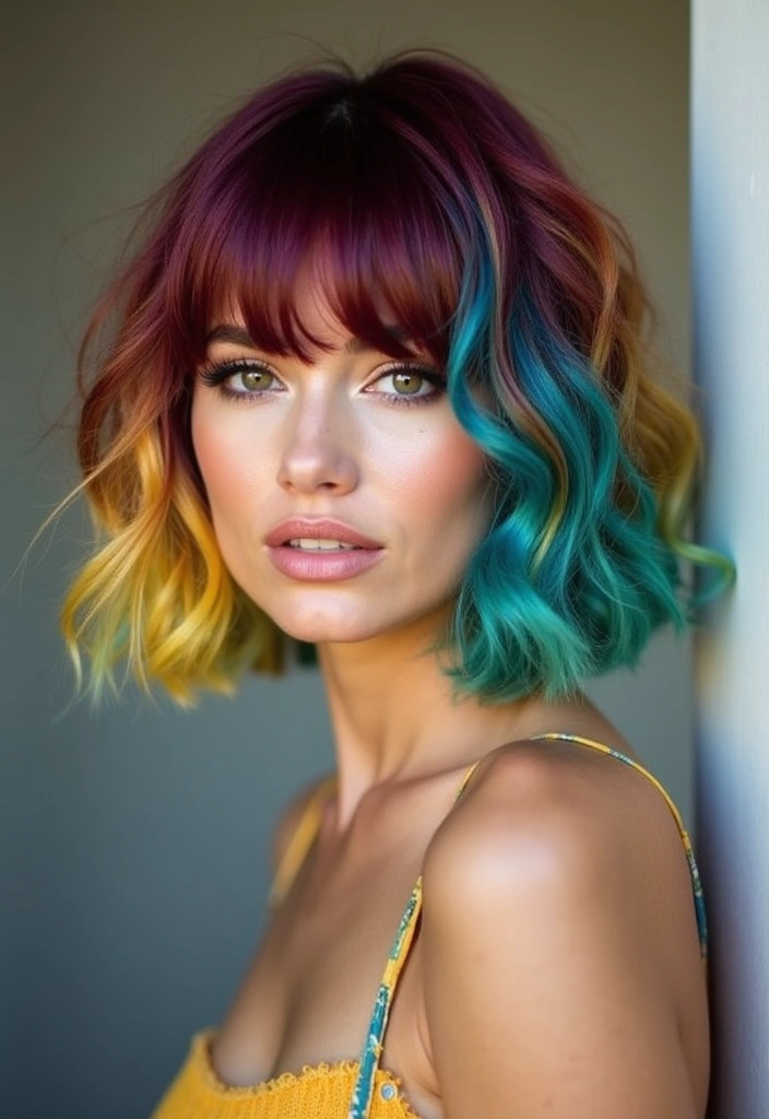 28 Layered Bob Hairstyles to Freshen Up Your Look - 11. Vibrant Color Layers