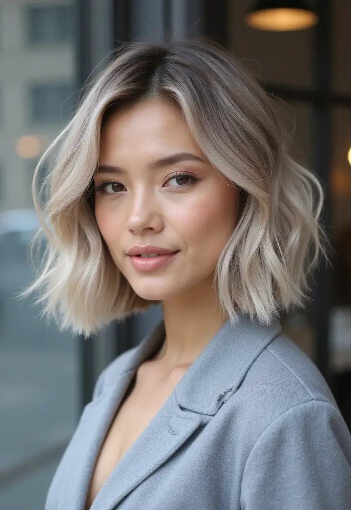 28 Layered Bob Hairstyles to Freshen Up Your Look - 19. Cool-Toned Layered Bob