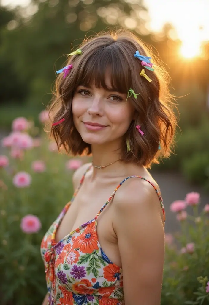 28 Layered Bob Hairstyles to Freshen Up Your Look - 25. Playful Layered Bob with Ribbons