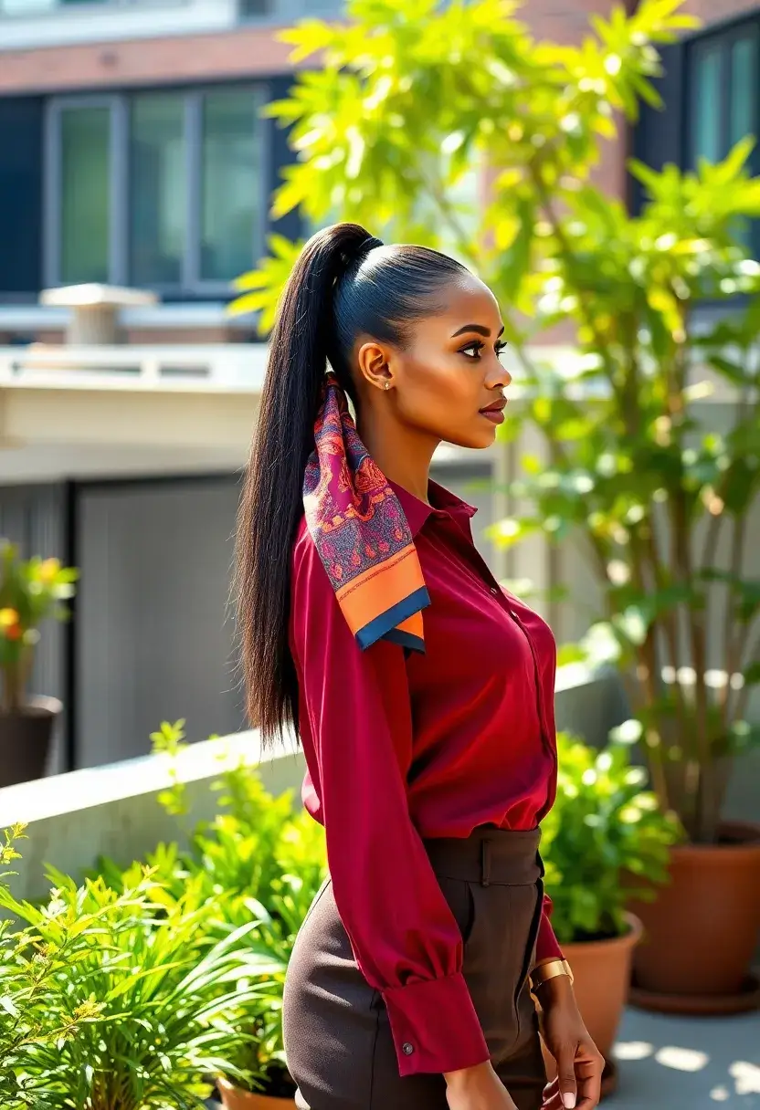28 Medium Length Ponytail Hairstyles That Are Chic - 10. Ponytail with Hair Wrap