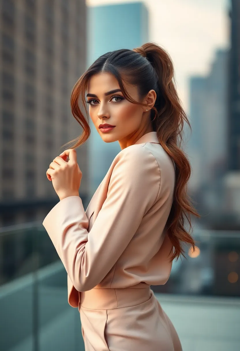 28 Medium Length Ponytail Hairstyles That Are Chic - 13. Layered Ponytail